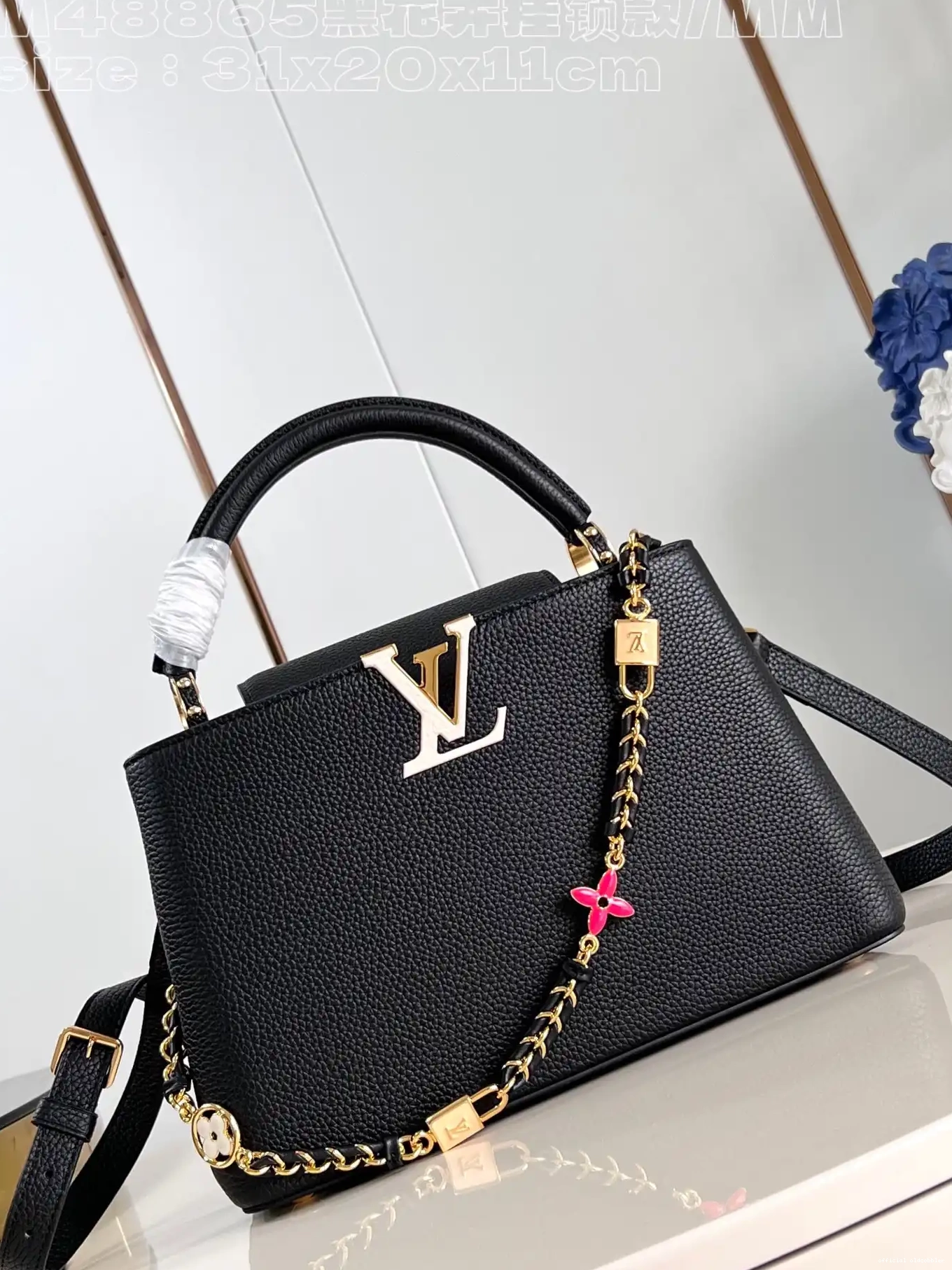 Official oldcobbler BB-31.5*20*11CM VUITTON CAPUCINES LOUIS 0517